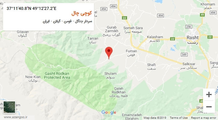 روستای کوچی چال بر روی نقشه