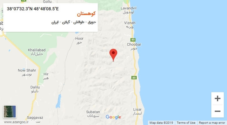 روستای کوهستان بر روی نقشه