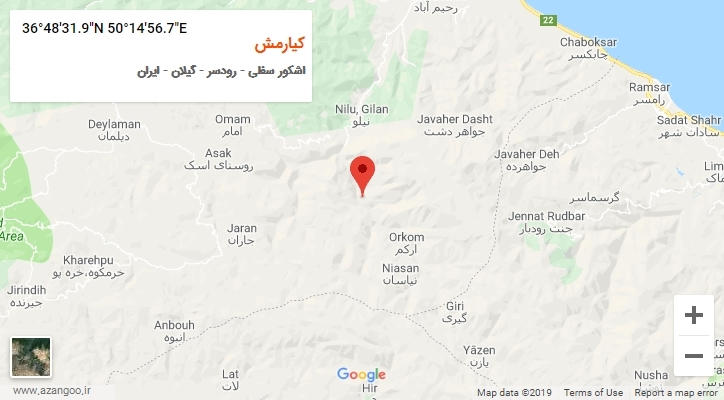 روستای کیارمش بر روی نقشه
