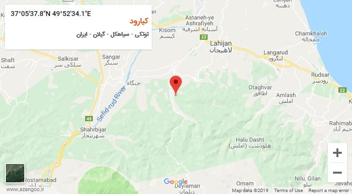 روستای کیارود بر روی نقشه