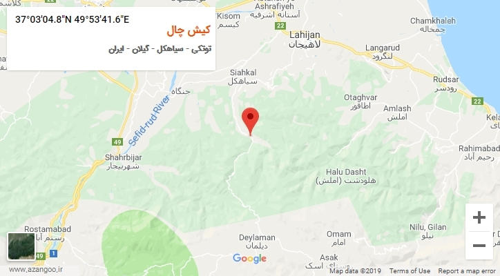 روستای کیش چال بر روی نقشه