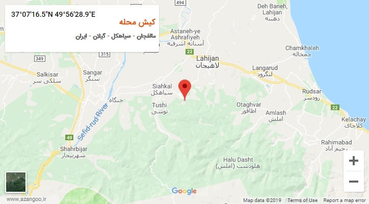 روستای کیش محله بر روی نقشه