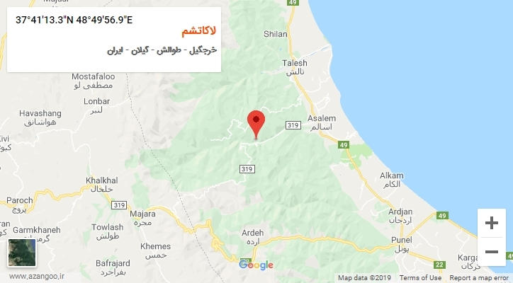 روستای لاکاتشم بر روی نقشه