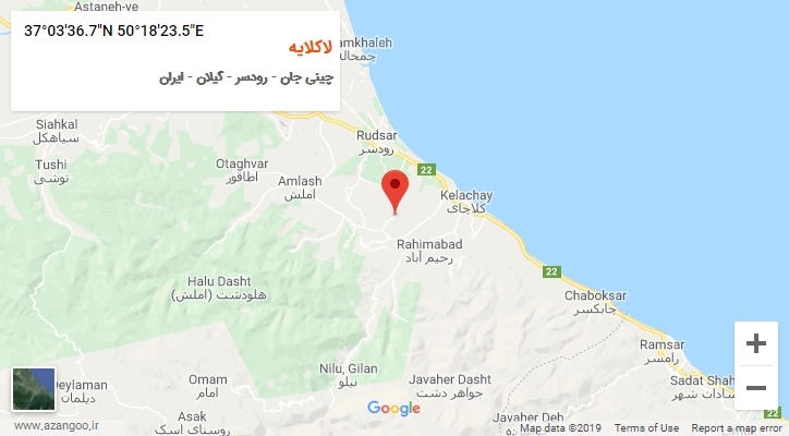 روستای لاکلایه بر روی نقشه