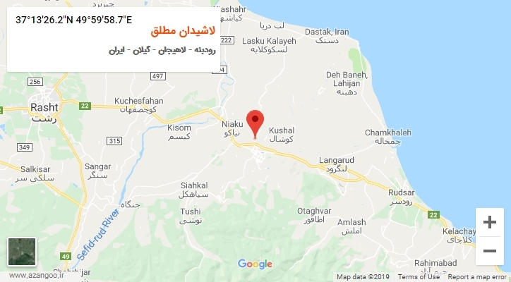 روستای لاشیدان مطلق بر روی نقشه