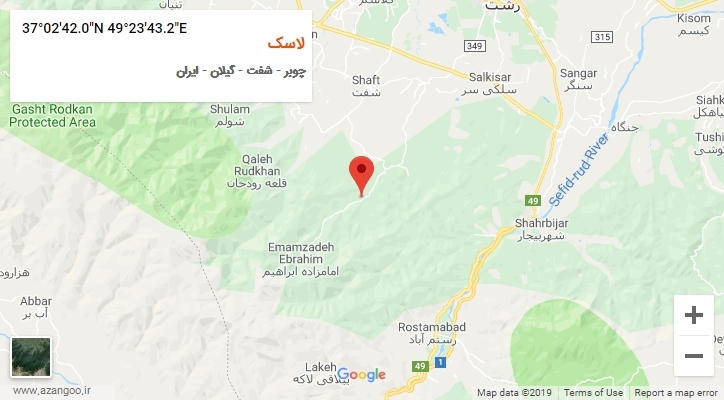 روستای لاسک بر روی نقشه