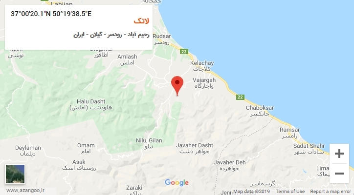 روستای لاتک بر روی نقشه