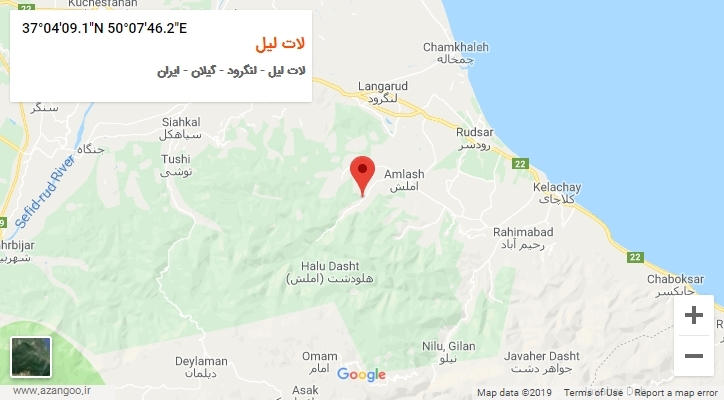 روستای لات لیل بر روی نقشه