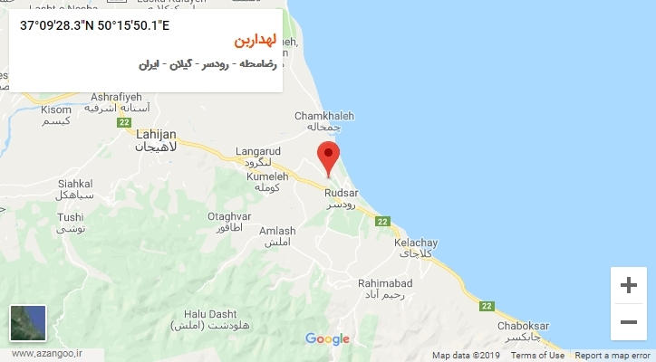 روستای لهداربن بر روی نقشه