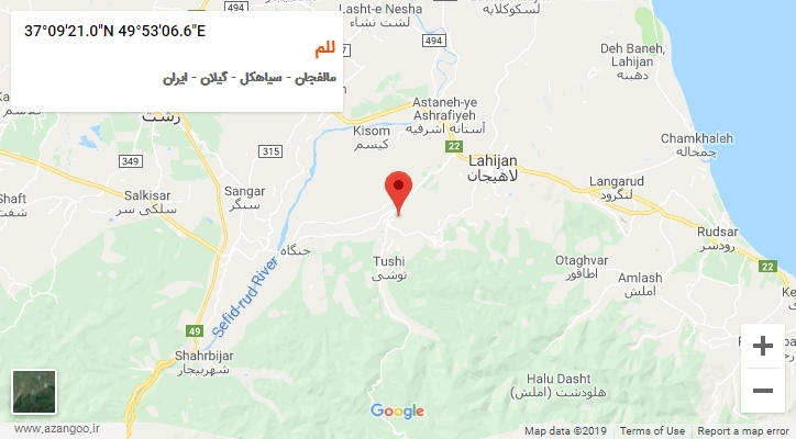 روستای للم بر روی نقشه