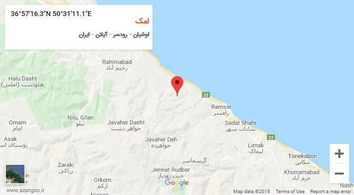 روستای لمک بر روی نقشه