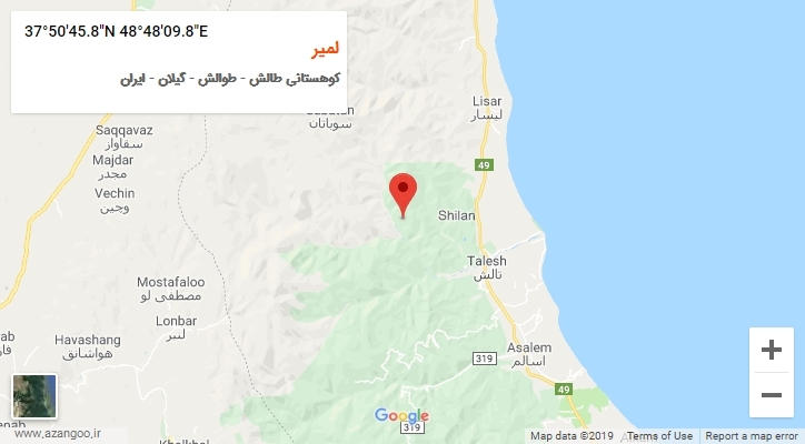 روستای لمیر بر روی نقشه