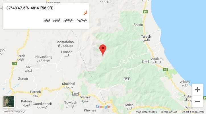 روستای لر بر روی نقشه