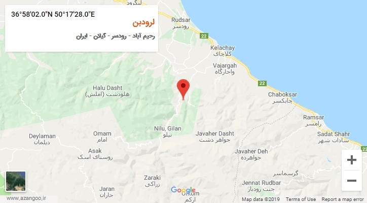 روستای لرودبن بر روی نقشه