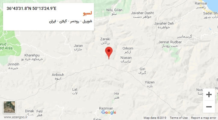 روستای لسبو بر روی نقشه