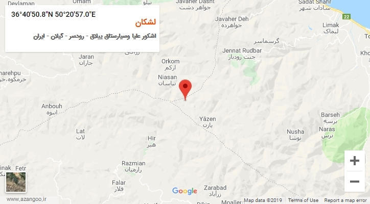 روستای لشکان بر روی نقشه