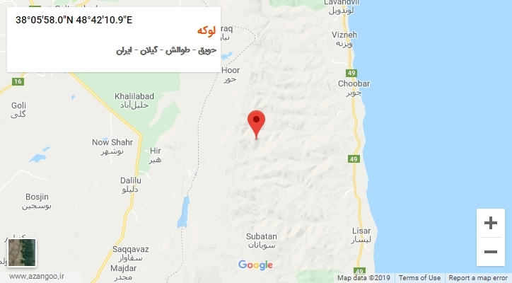 روستای لوکه بر روی نقشه