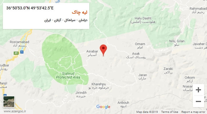 روستای لیه چاک بر روی نقشه