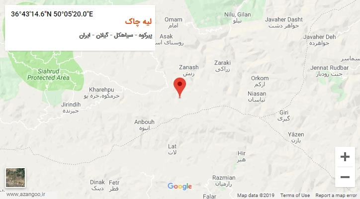 روستای لیه چاک بر روی نقشه