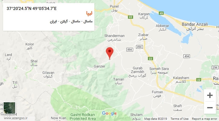 روستای لیپا بر روی نقشه