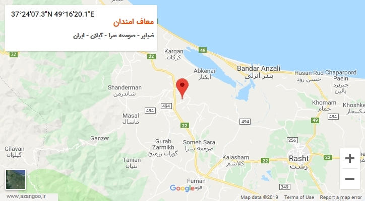 روستای معاف امندان بر روی نقشه