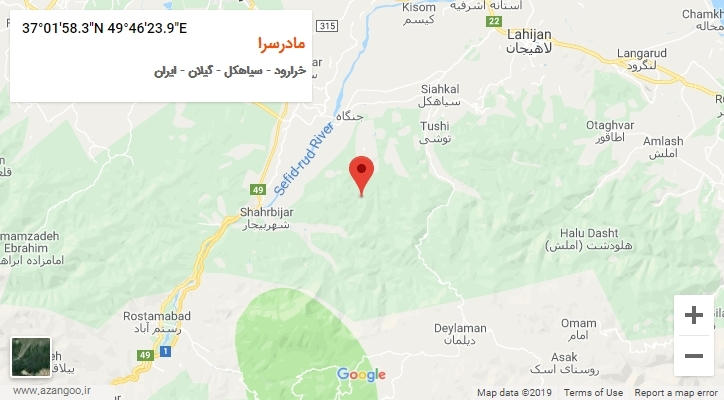 روستای مادرسرا بر روی نقشه