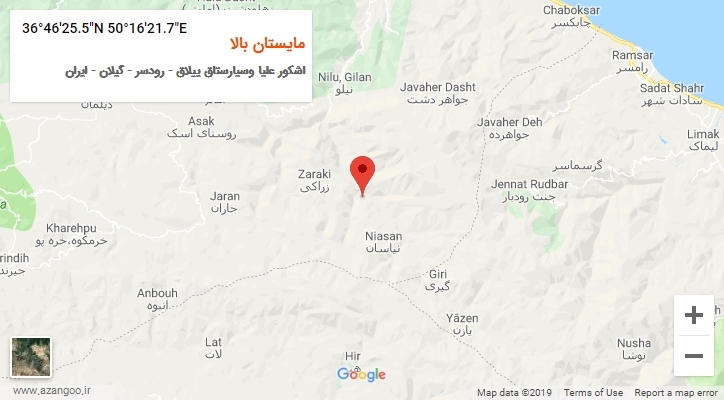 روستای مایستان بالا بر روی نقشه