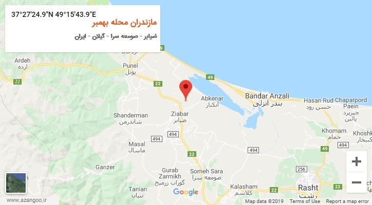 روستای مازندران محله بهمبر بر روی نقشه