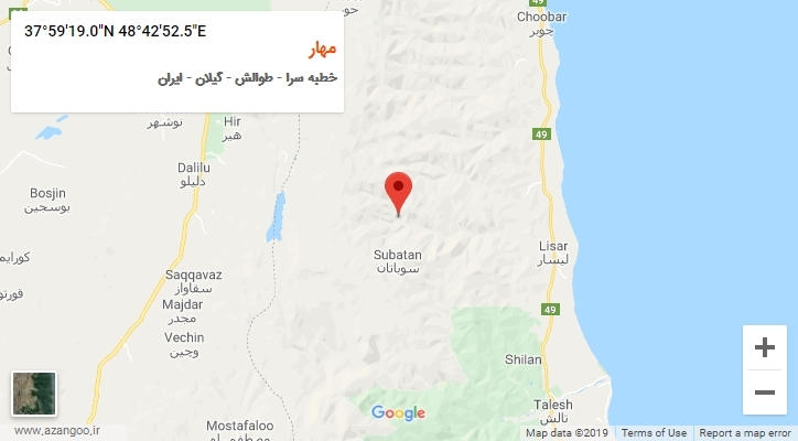 روستای مهار بر روی نقشه