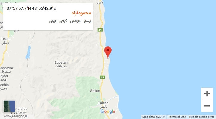 روستای محمودآباد بر روی نقشه