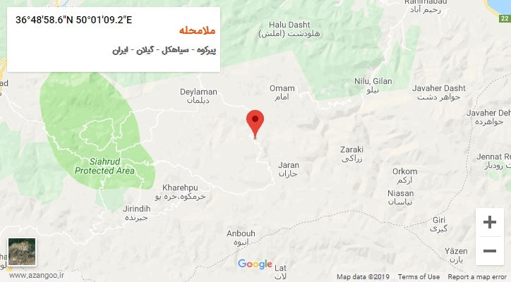 روستای ملامحله بر روی نقشه