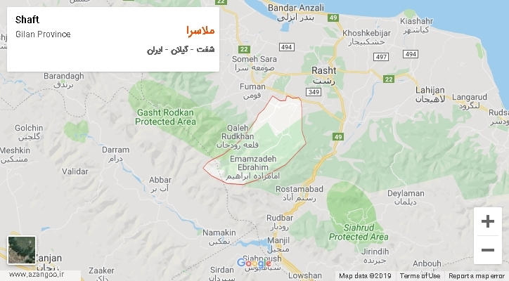 دهستان ملاسرا بر روی نقشه