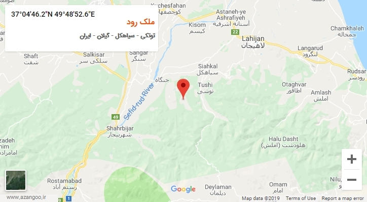 روستای ملک رود بر روی نقشه