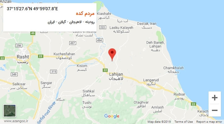 روستای مردم کده بر روی نقشه