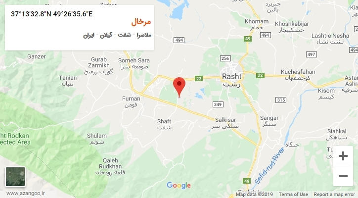 روستای مرخال بر روی نقشه