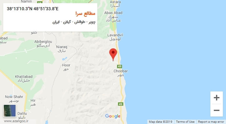 روستای مطالع سرا بر روی نقشه