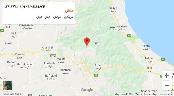 روستای متش بر روی نقشه