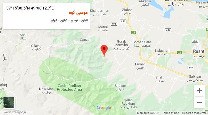 روستای موسی کوه بر روی نقشه