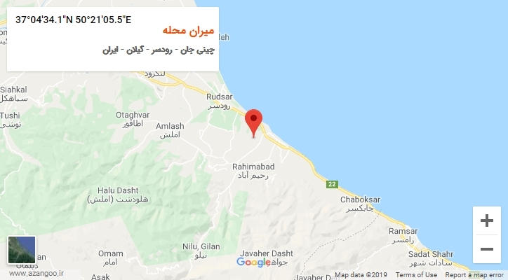 روستای میران محله بر روی نقشه