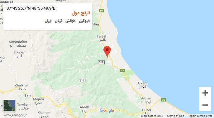 روستای نارنج دول بر روی نقشه