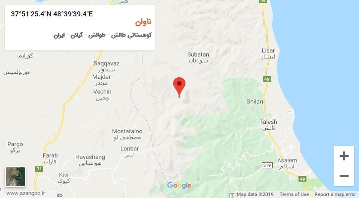 روستای ناوان بر روی نقشه