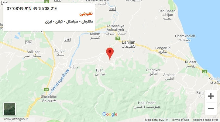 روستای نعیجی بر روی نقشه