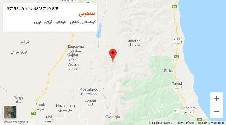 روستای نماهونی بر روی نقشه