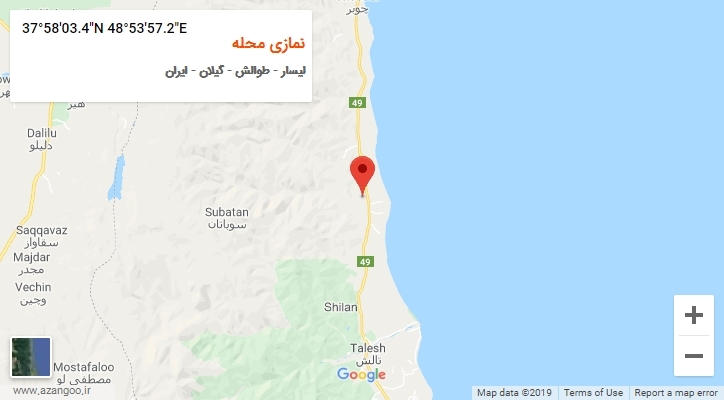 روستای نمازی محله بر روی نقشه