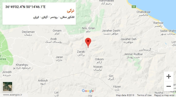 روستای نرکی بر روی نقشه