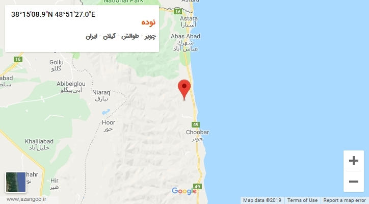 روستای نوده بر روی نقشه