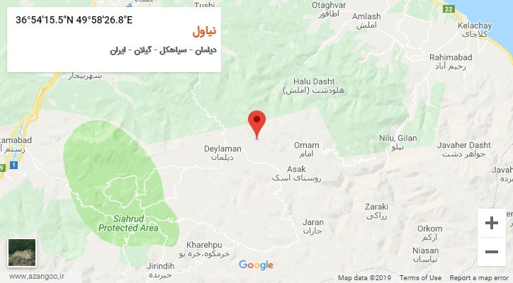 روستای نیاول بر روی نقشه
