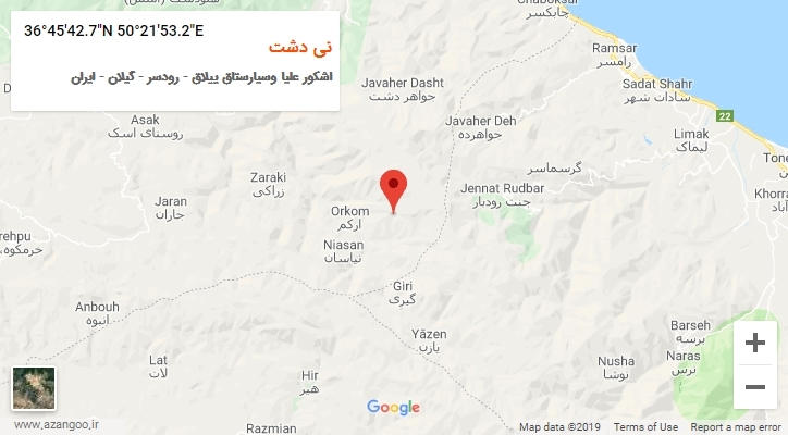 روستای نی دشت بر روی نقشه