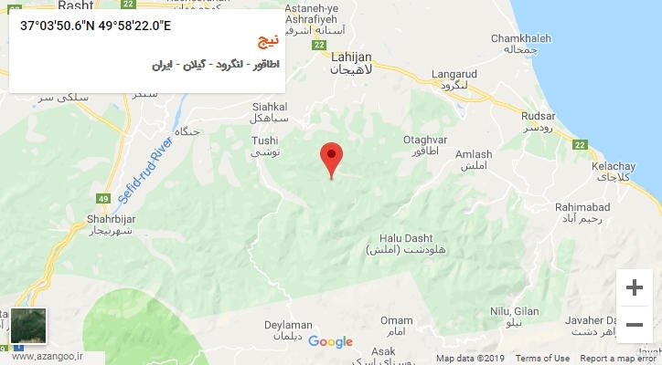روستای نیج بر روی نقشه