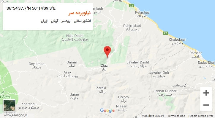 روستای نیلوپرده سر بر روی نقشه